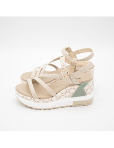 Sandalo zeppa logo NeroGiardini 2