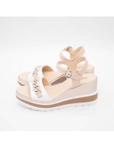 Sandalo zeppa catena NeroGiardini