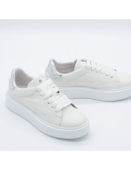 Sneaker Frau stringhe paillettes