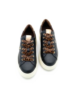 Sneaker Nerogiardini lacci animalier 2